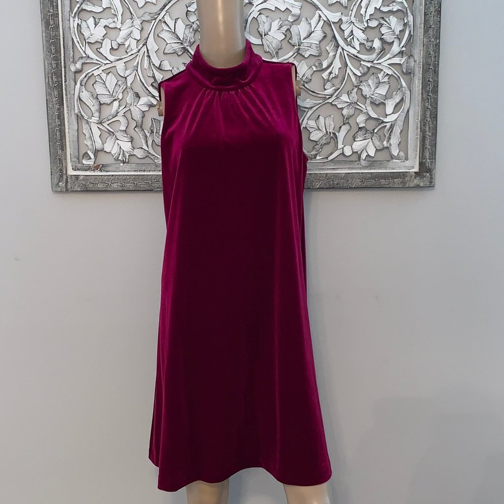 NWT TOMMY HILFIGER VELVET SLEEVELESS SWING DRESS - Picture 3 of 8